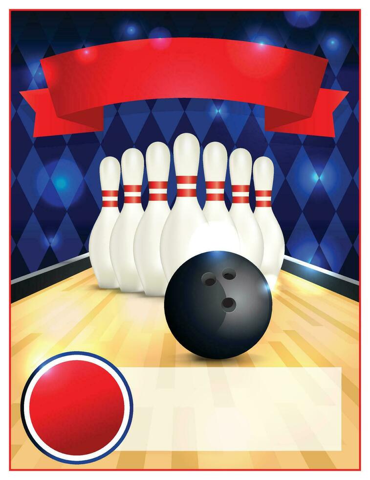 Blank Bowling Flyer Template Illustration vector