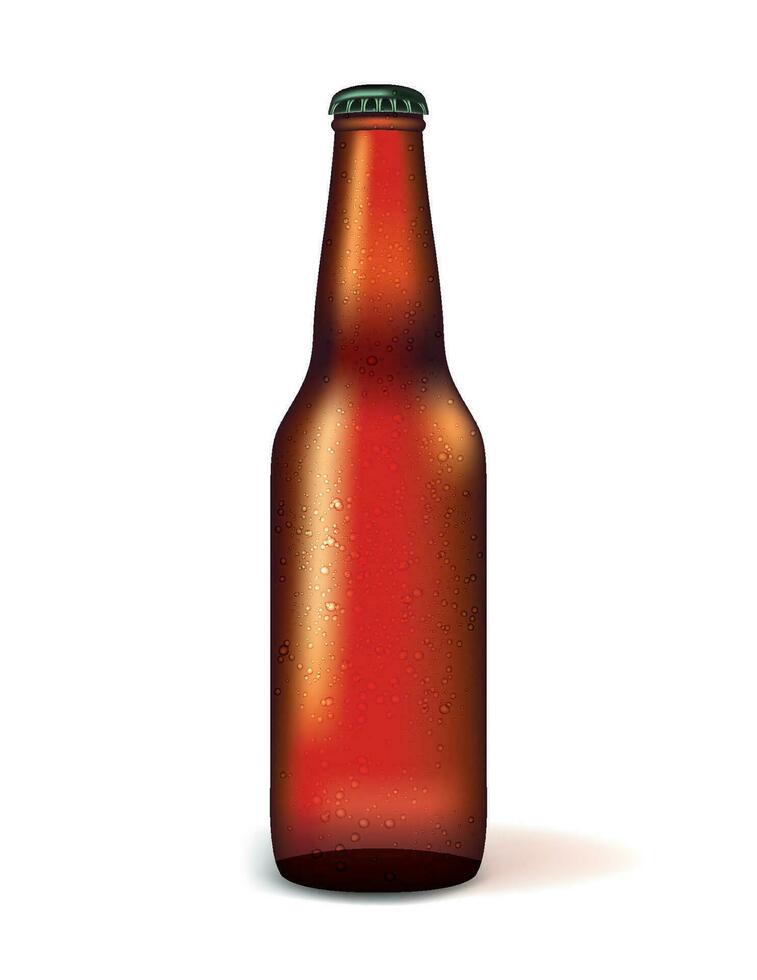 Realistic Bottle of Beer Illustration vector