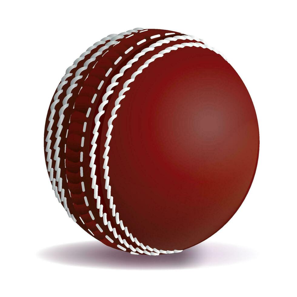 Realistic Red Cricket Ball Isolated on White Illustration vector