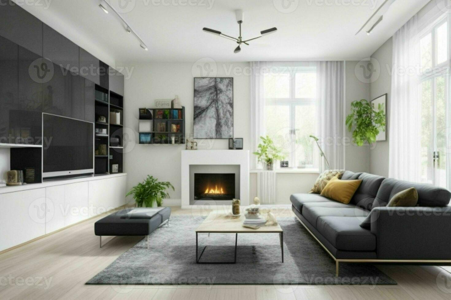 AI generated Modern living room. Pro Photo