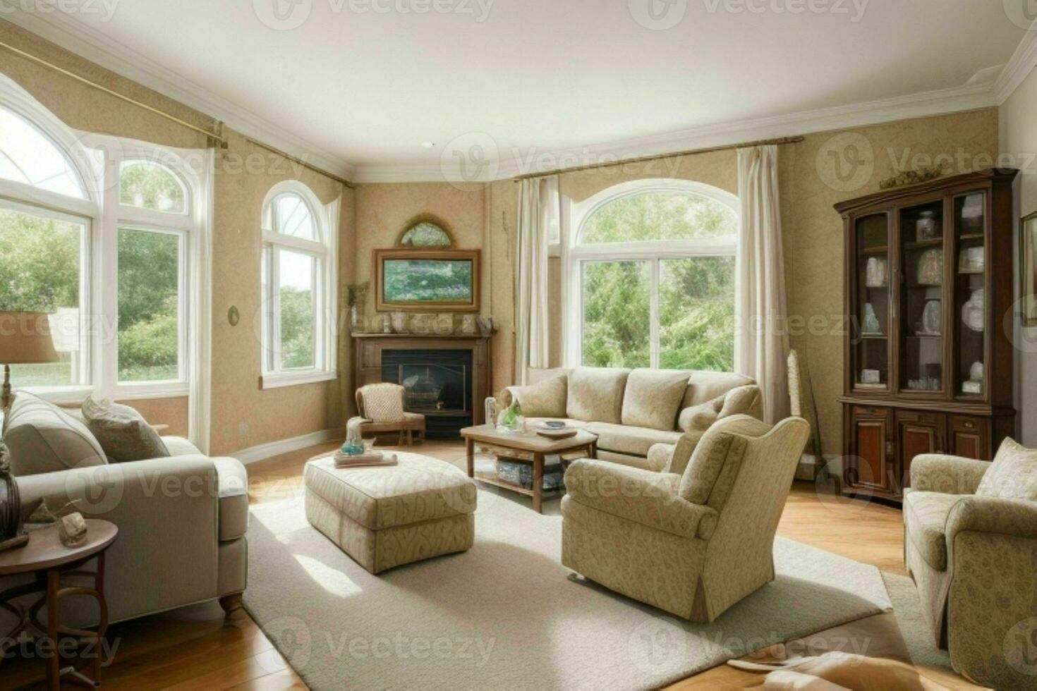 AI generated Family Living Room. Pro Photo
