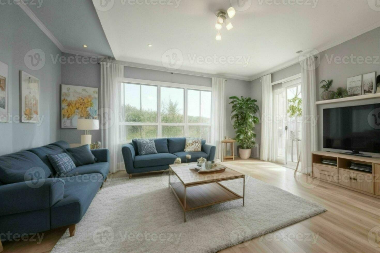 AI generated Family Living Room. Pro Photo