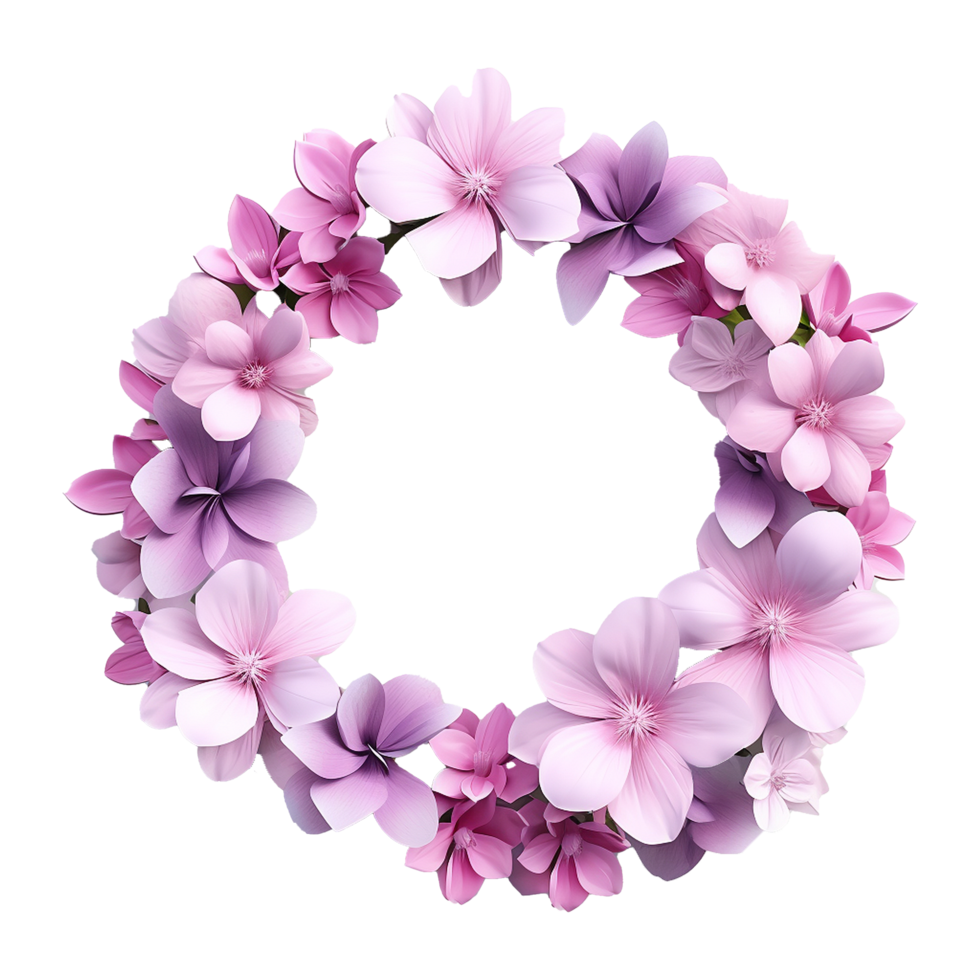 AI generated Flower frame isolated on transparent background png