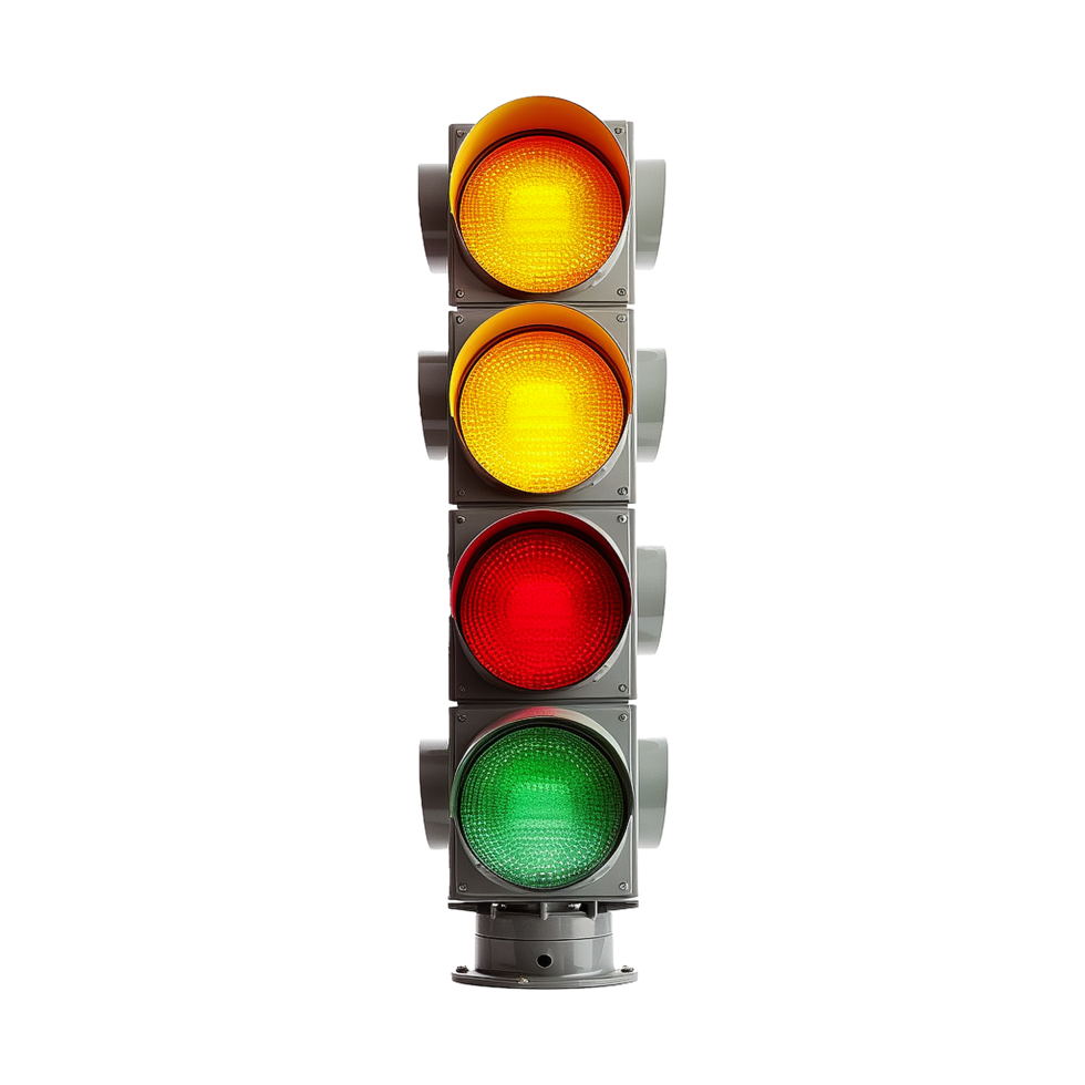 AI generated 3d rendering of traffic lights isolated on transparent background png