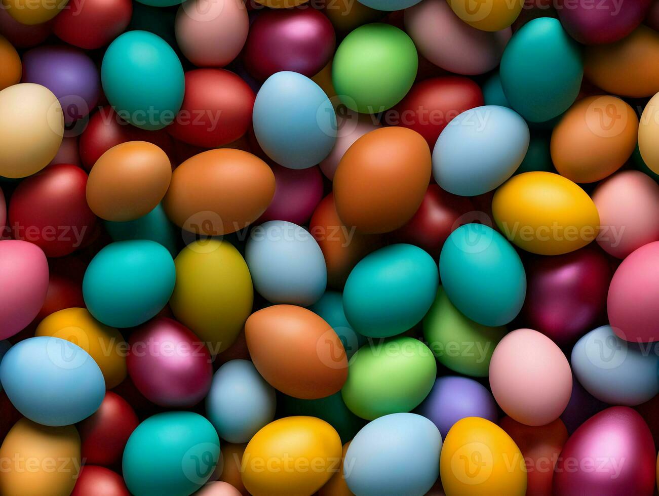 AI generated Lots of colorful colored eggs background. Seamless Easter pattern. High quality. AI Generative photo