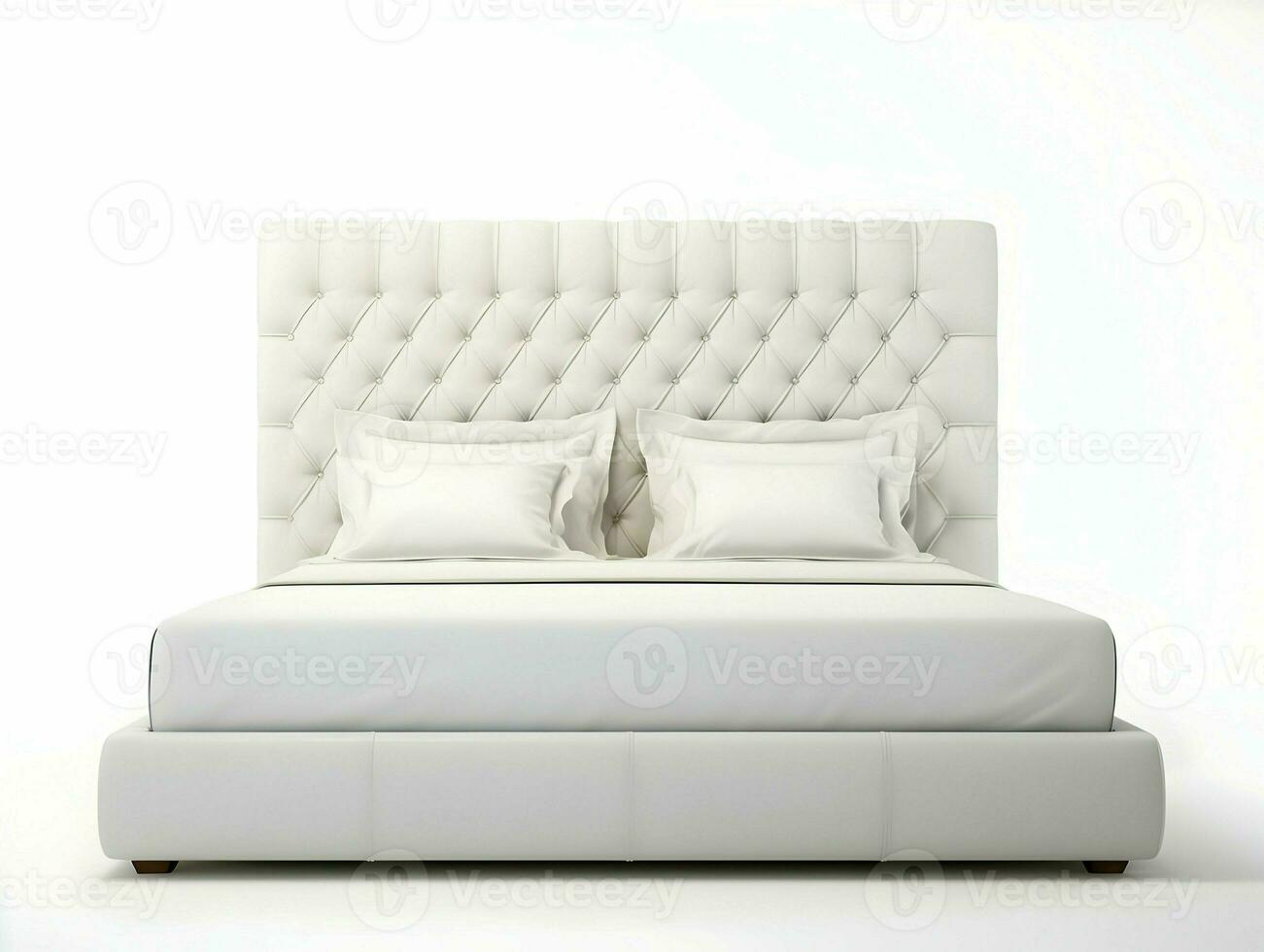 AI generated A white leather bed isolated on a white bakcground. High quality. AI Generative photo