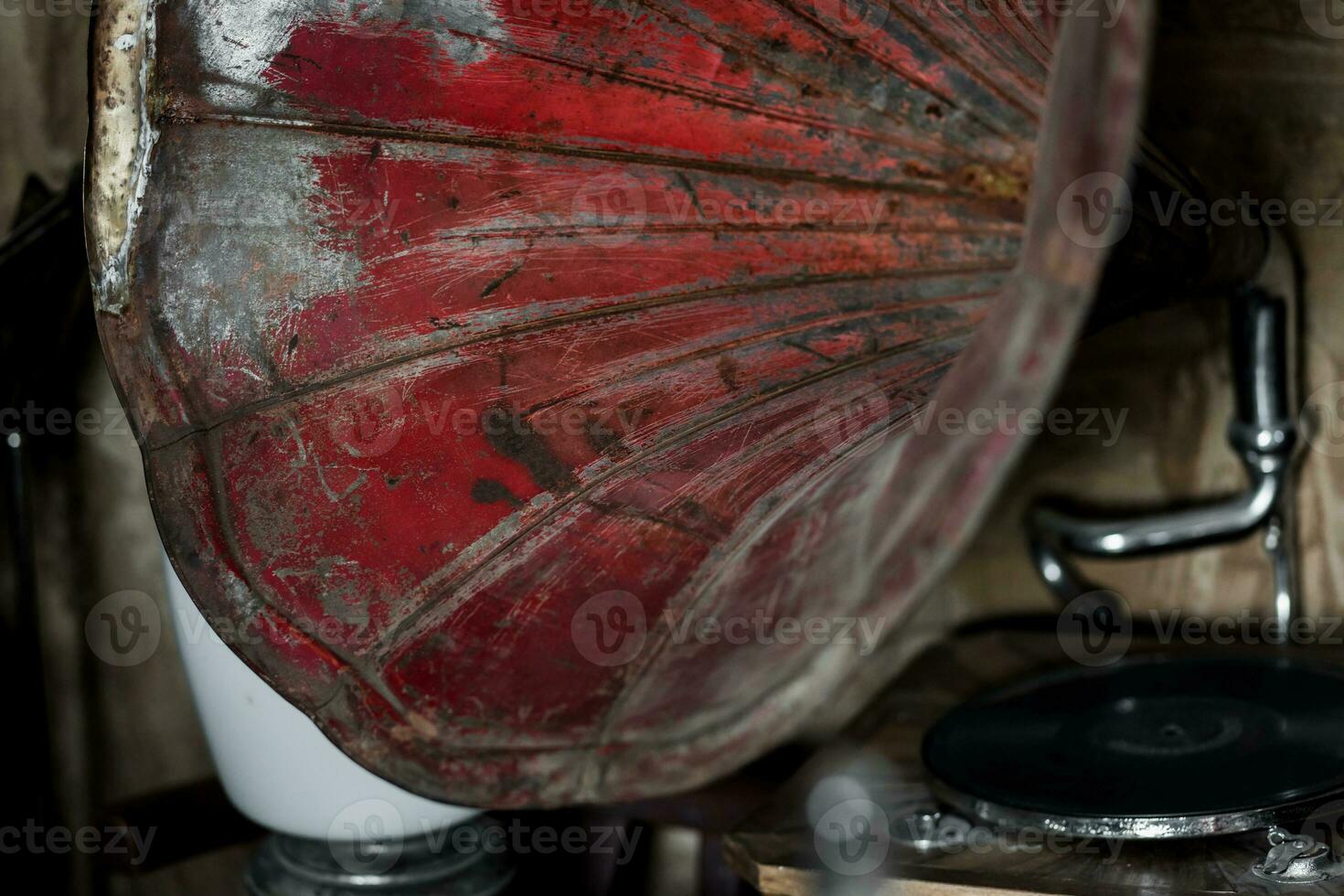 Retro old gramophone radio. photo