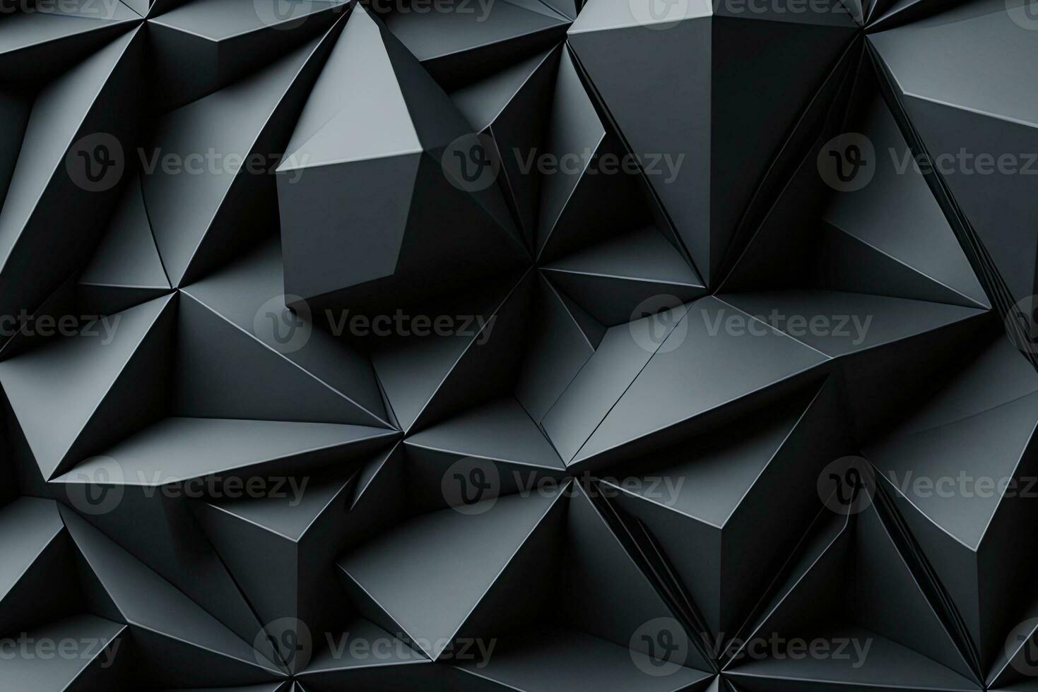 AI generated black geometric shapes. Generative AI photo