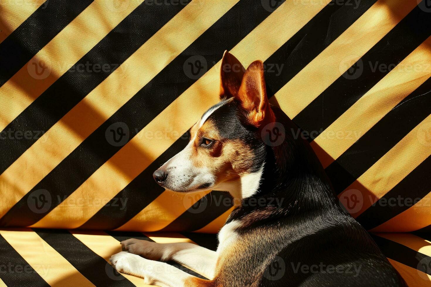 AI generated Portrait of a dog in pop art style, vintage style photo