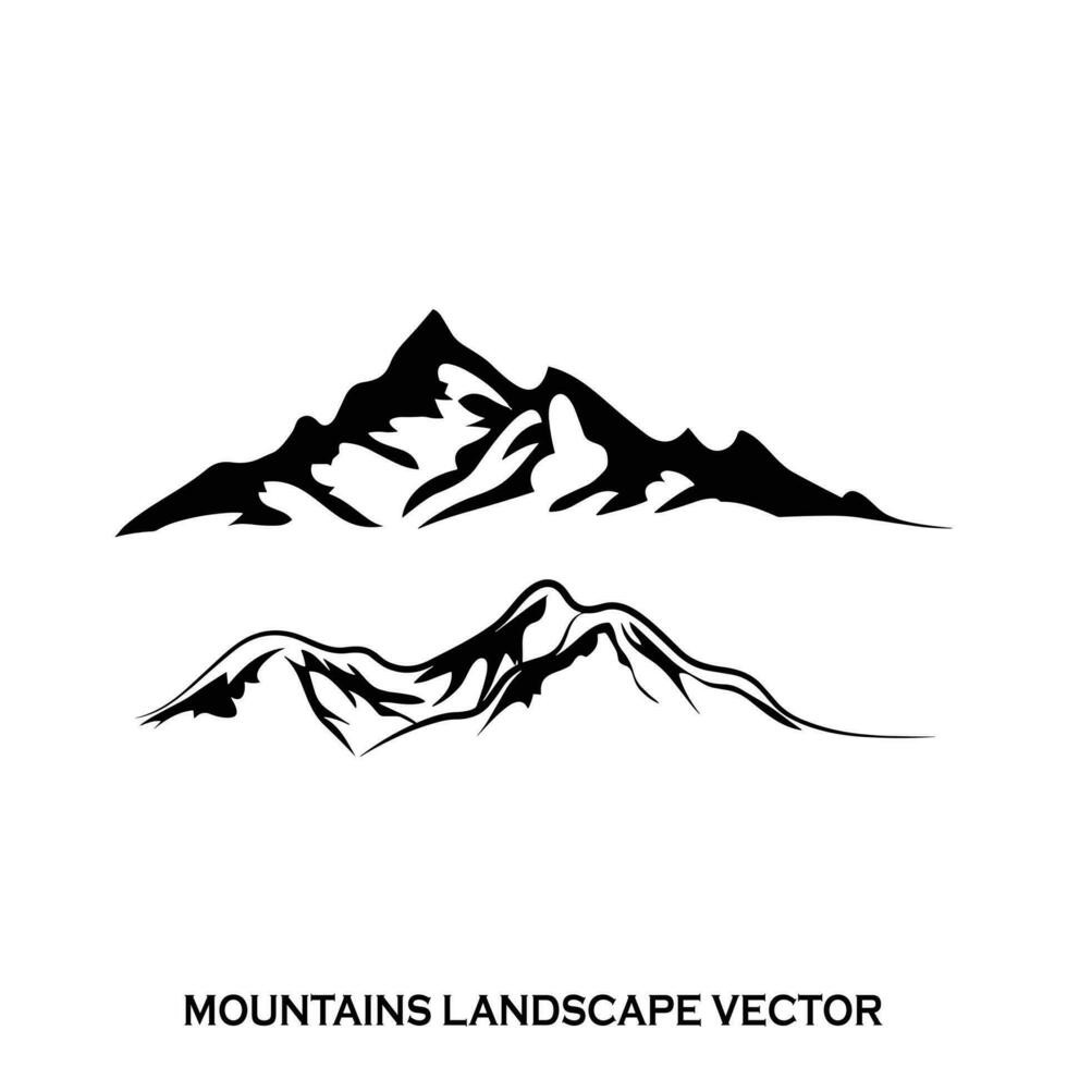 outdoor Mountain silhouette logo design vector