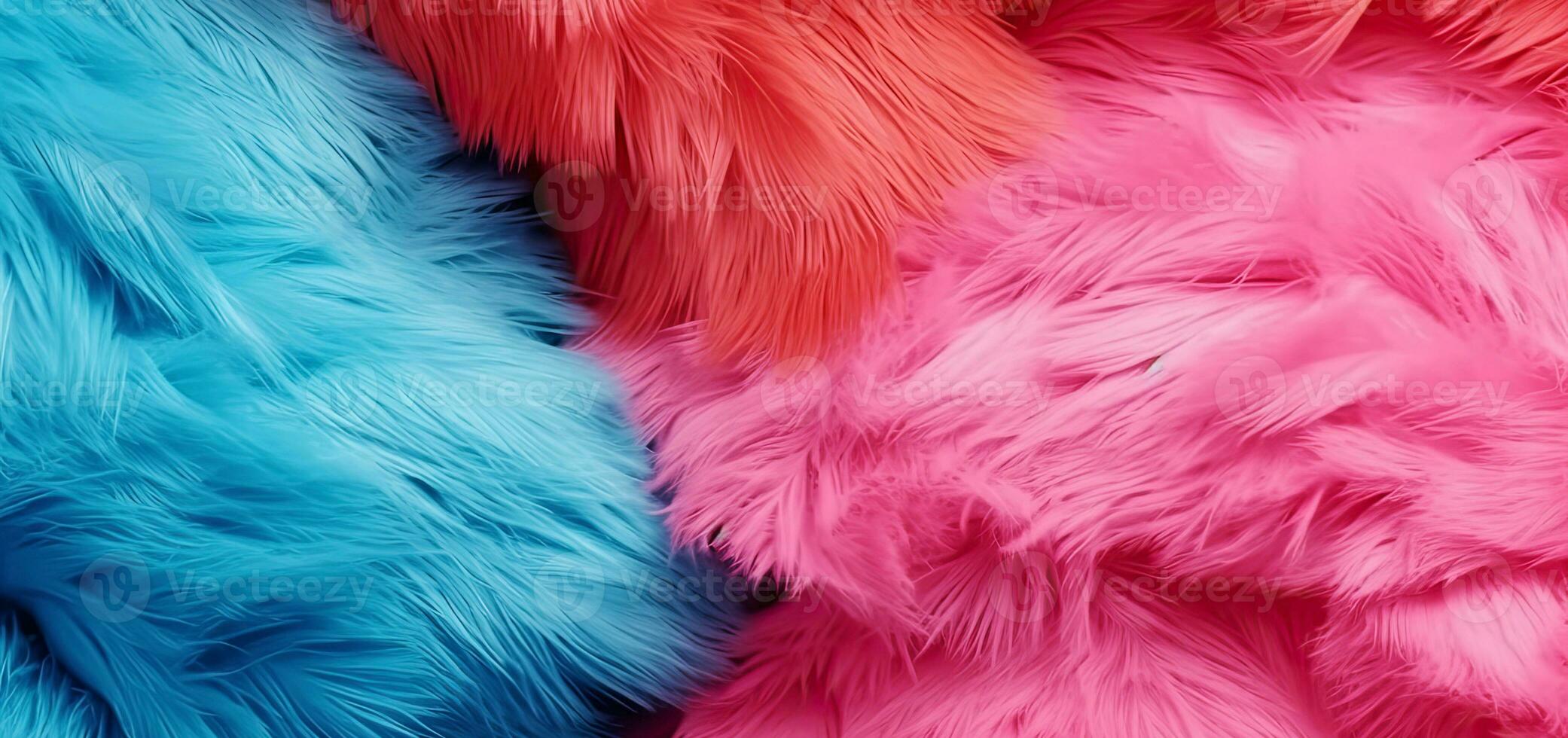 AI generated colorful furs for clothes. Generative AI photo