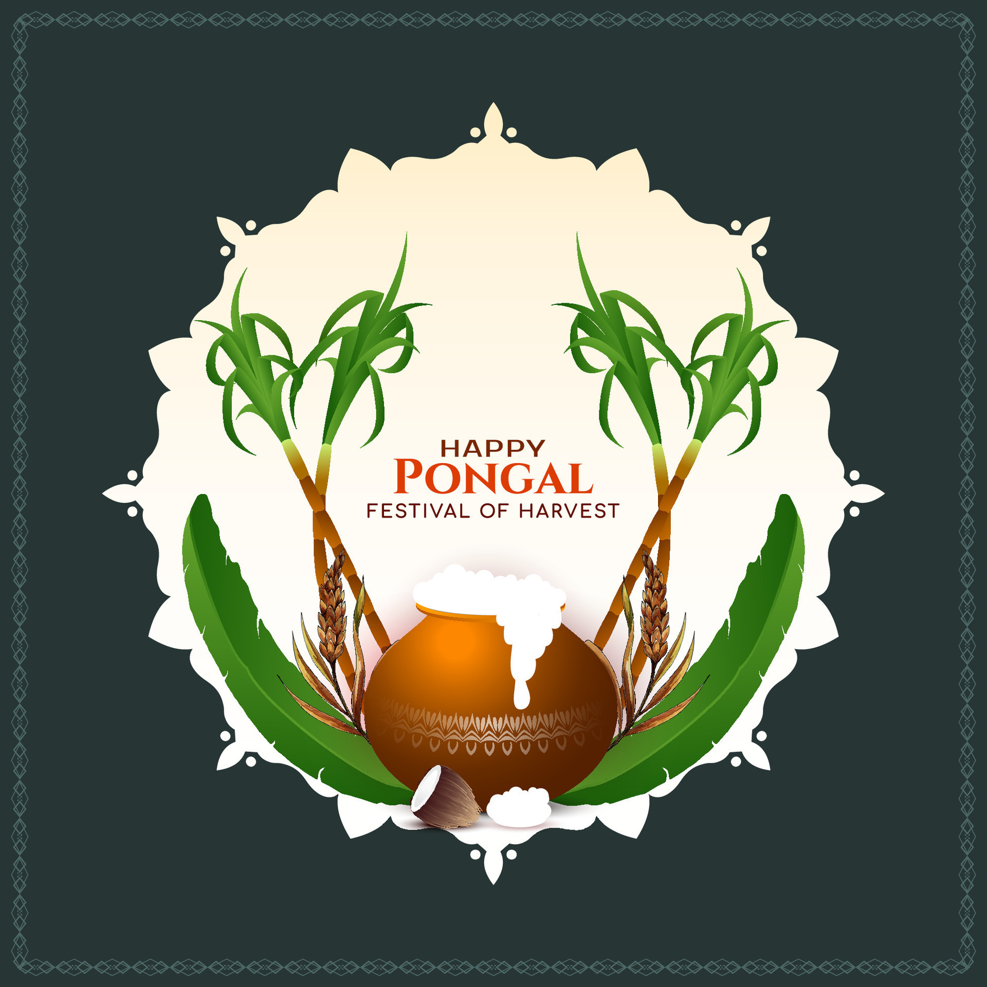 Happy Pongal cultural Indian prosperity festival background design 