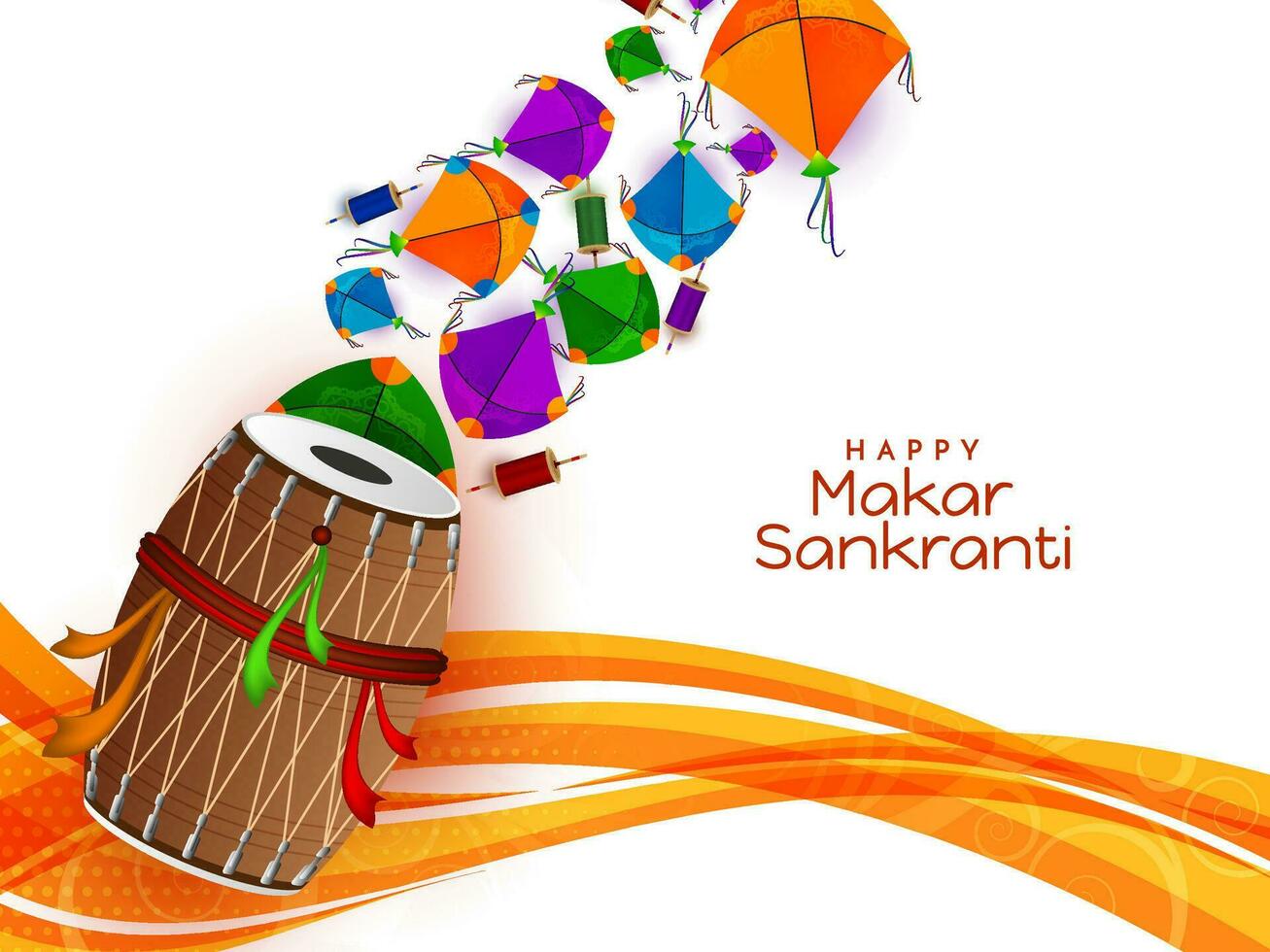 Happy Makar Sankranti cultural Indian festival background design vector