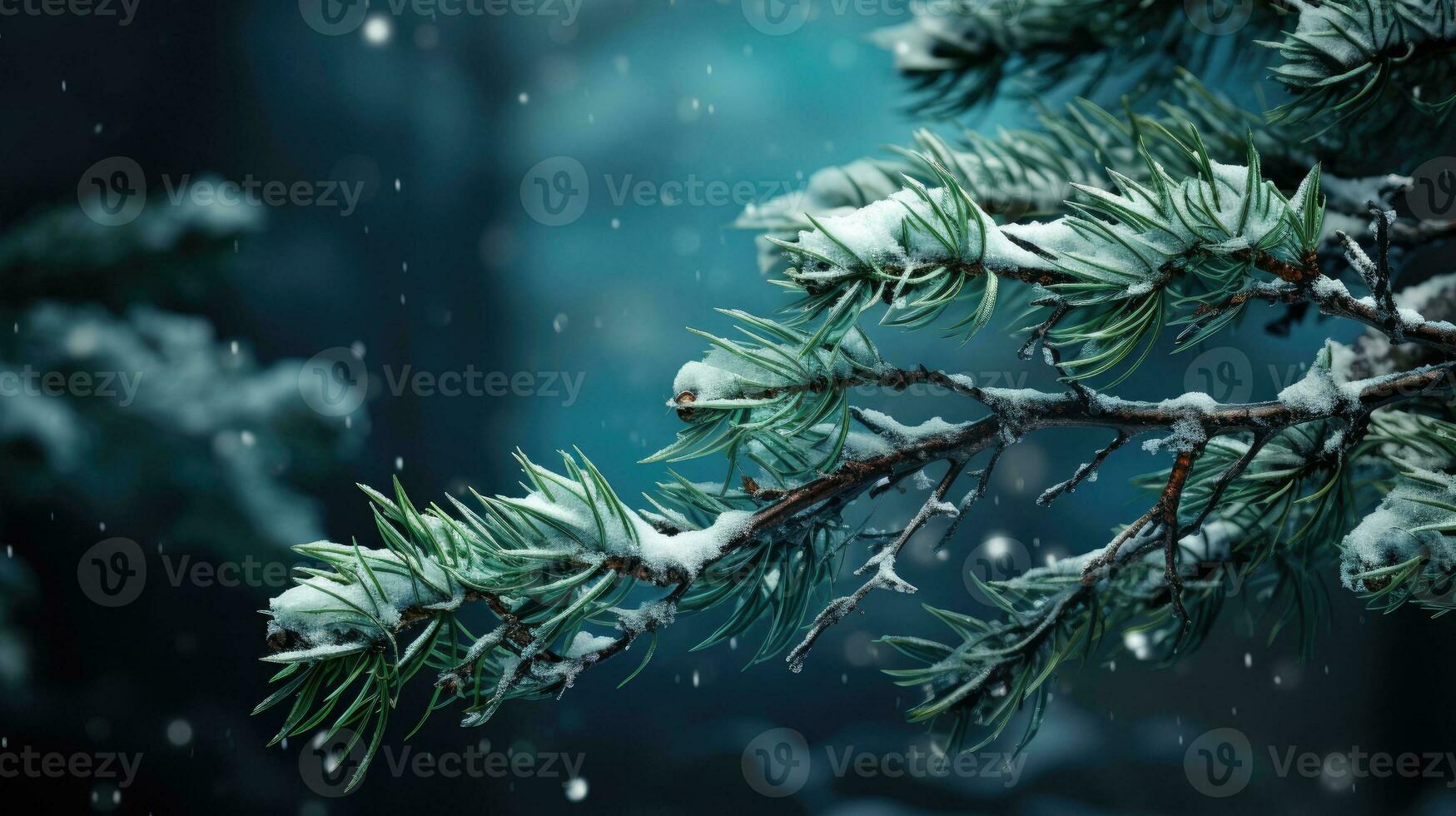 AI generated Winter snow background banner with copy space, Christmas, landscape, AI Generative photo