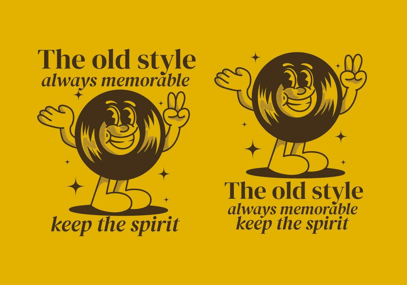 The old style always memorable. Character illustration of vinyl with happy expression vector