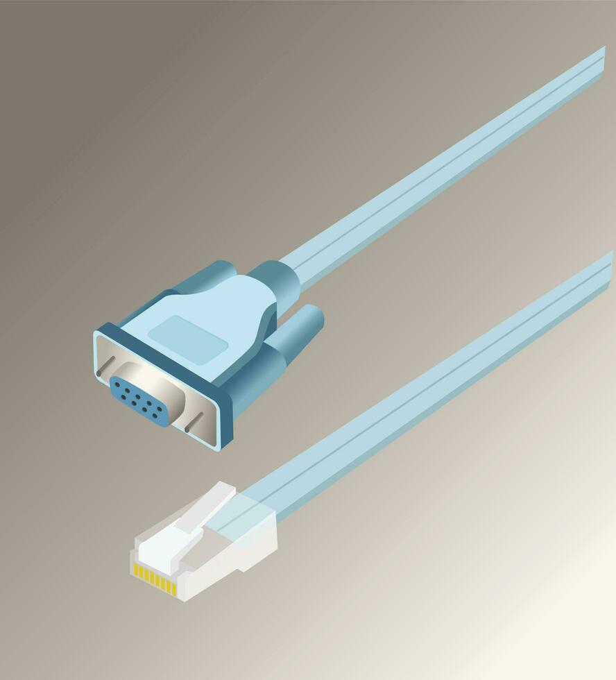 rj45 a db9 consola cable vector