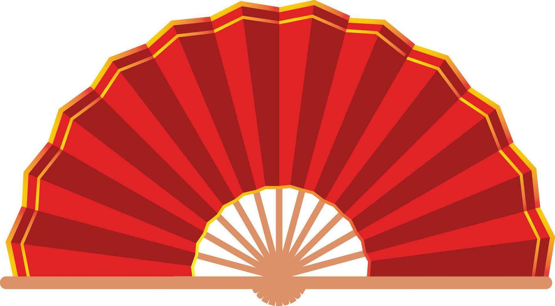 Hand fan with red color illustration vector