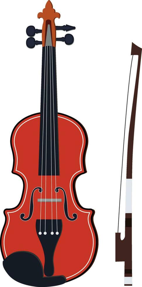 violin and bow illustration vector