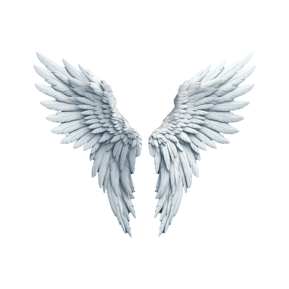 AI generated Angel wings ornament isolated on a transparent background png