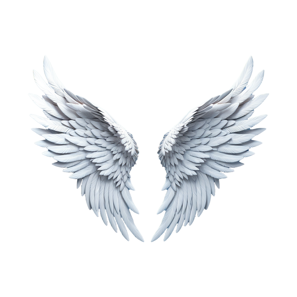 AI generated Angel wings ornament isolated on a transparent background png