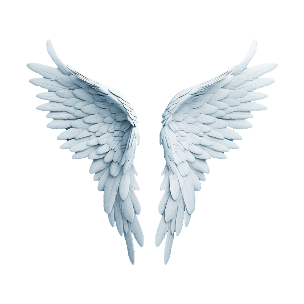 ai gegenereerd engel Vleugels ornament geïsoleerd Aan een transparant achtergrond PNG