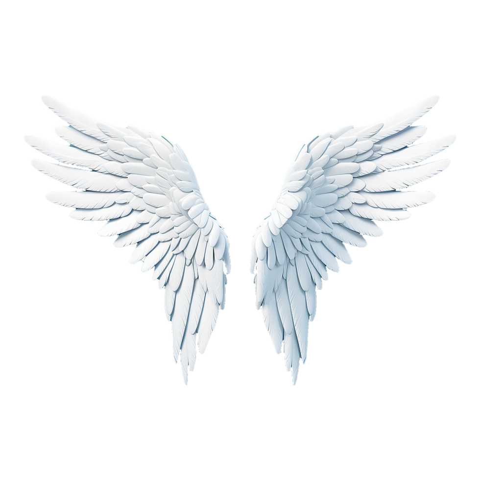 AI generated Angel wings ornament isolated on a transparent background png