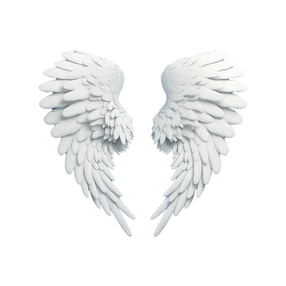 AI generated Angel wings ornament isolated on a transparent background png