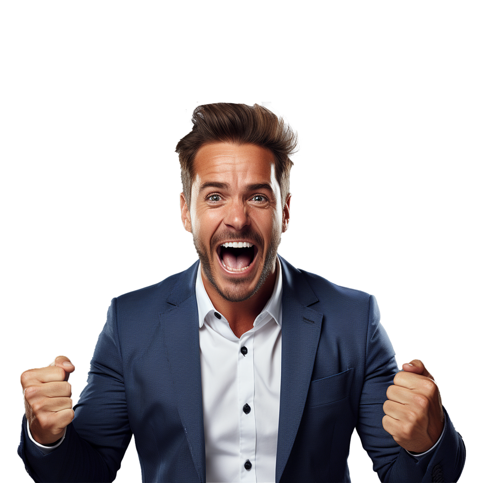 AI generated Young Businessman isolated on transparent background png