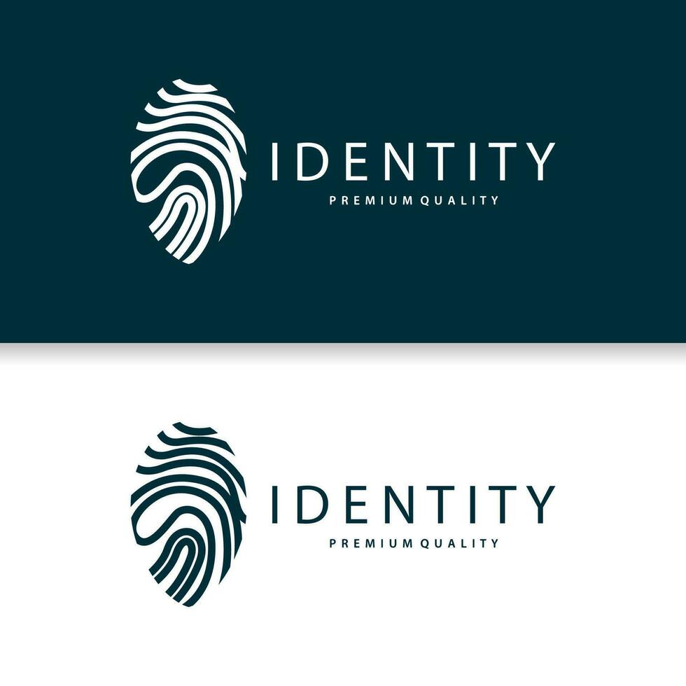 Premium Fingerprint Logo, Human Identity Design Simple Line Model Template Illustration vector