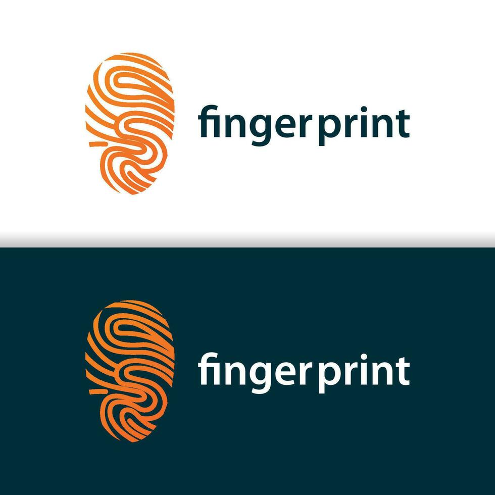 Premium Fingerprint Logo, Human Identity Design Simple Line Model Template Illustration vector