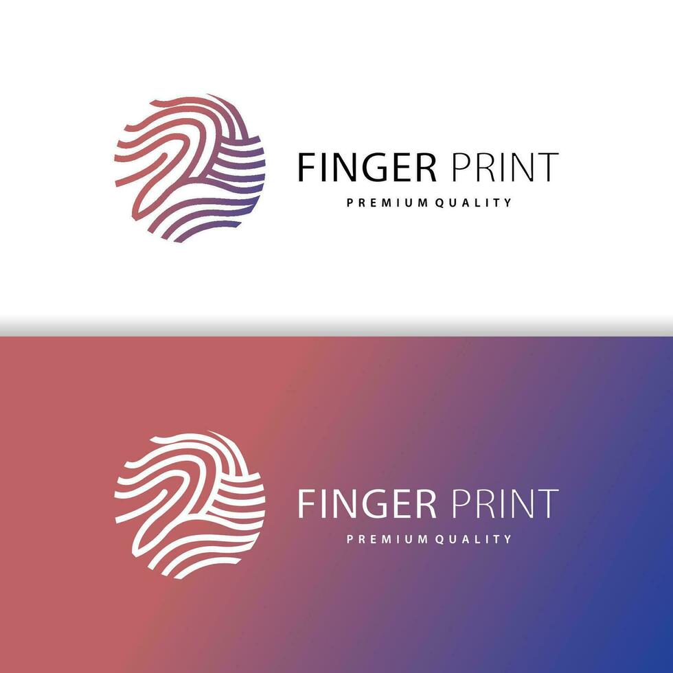 Premium Fingerprint Logo, Human Identity Design Simple Line Model Template Illustration vector