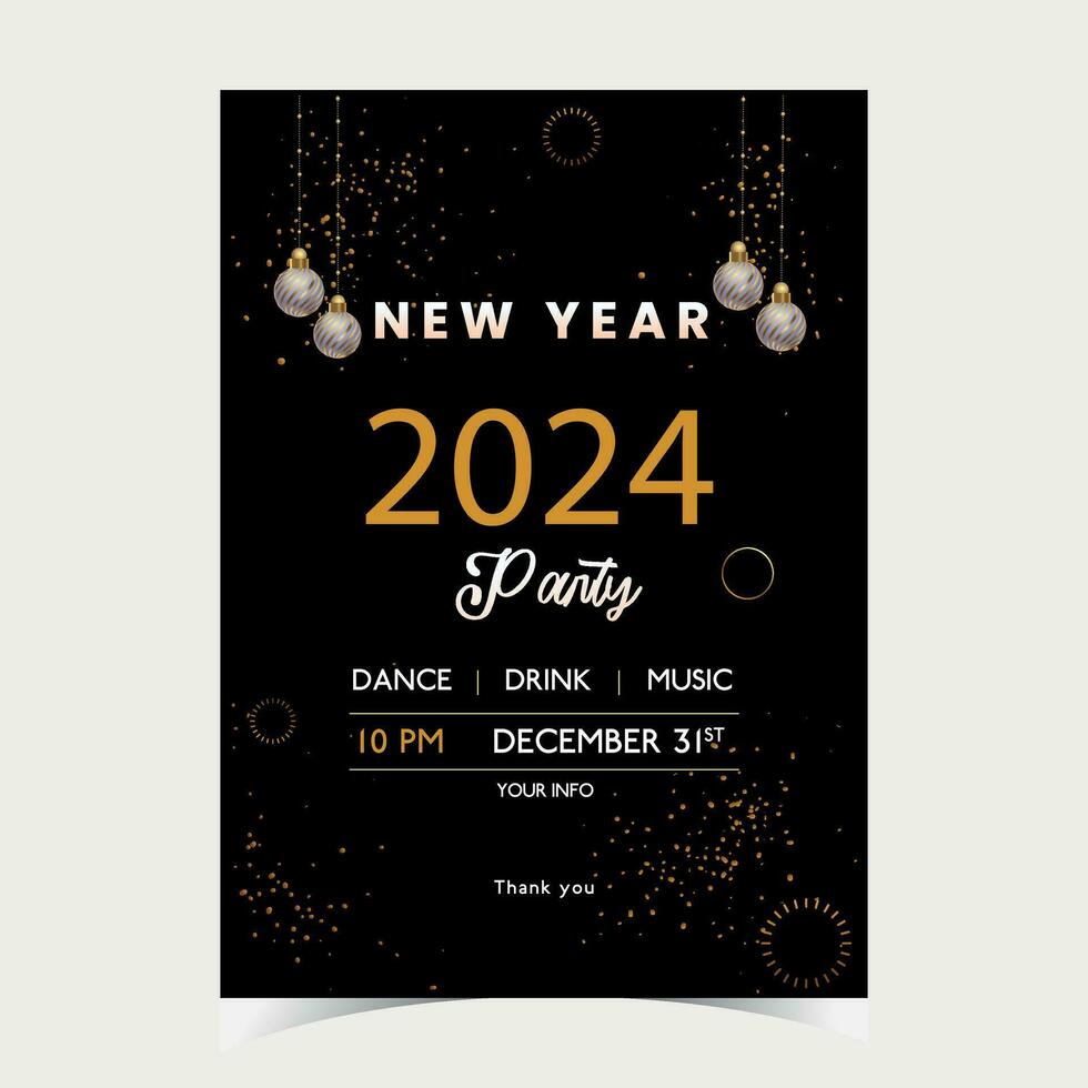 Celebrate New Year Party Poster Free Vector