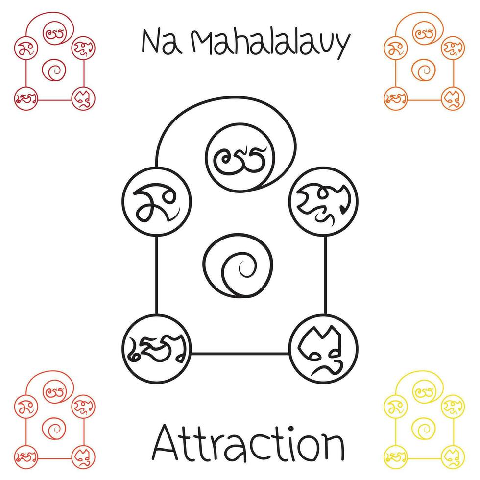 Symbol Talisman,Thai ancient traditional tattoo name in thai language is yant Na Mahalalauy.Hindu or Buddhist sign representing path to enlightenment vector