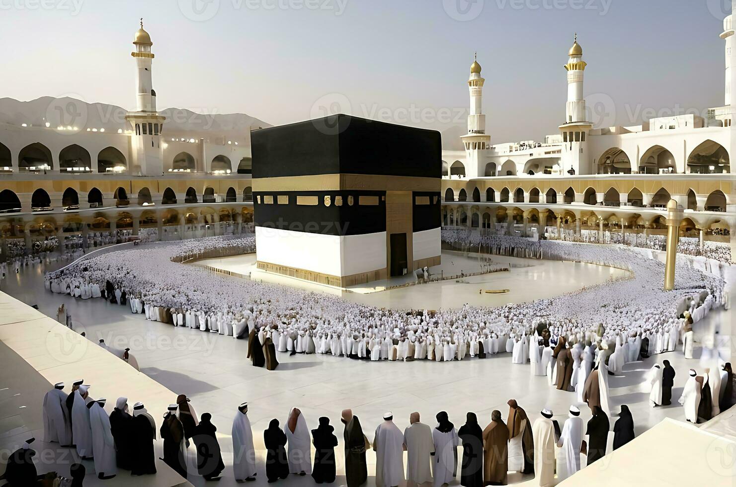 AI generated Kaaba Ramadan Glow Captivating Islamic Observance in Mecca photo