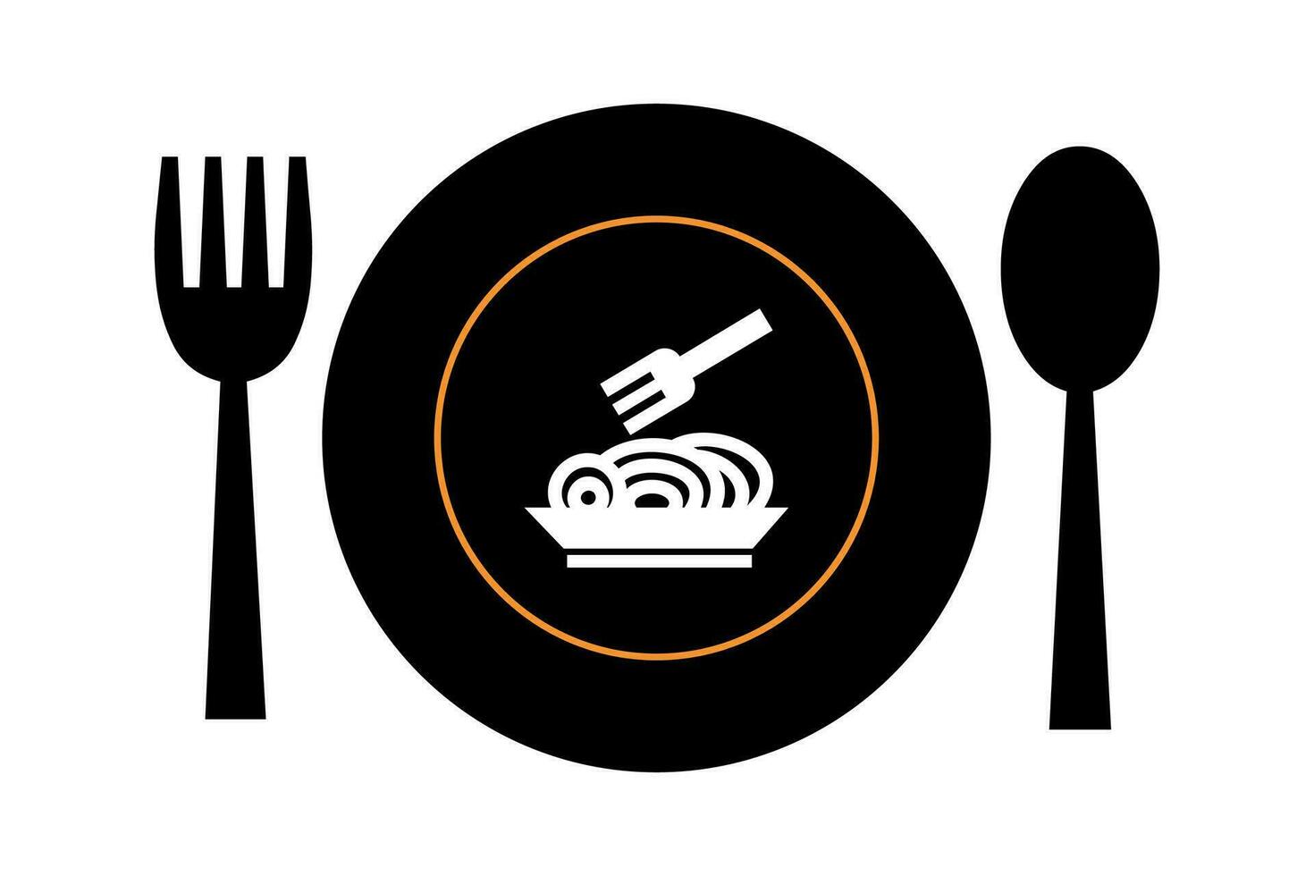restaurante icono con cuchara y lámina. vector