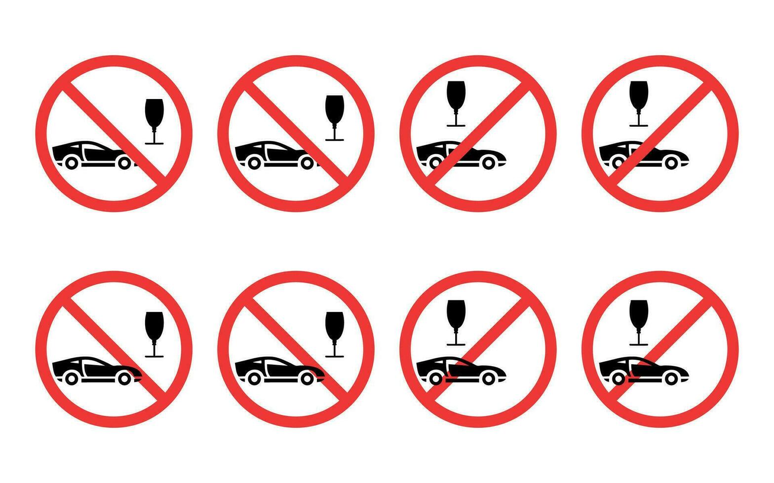 Do not drink and drive sign, prohibition symbol vector. vector