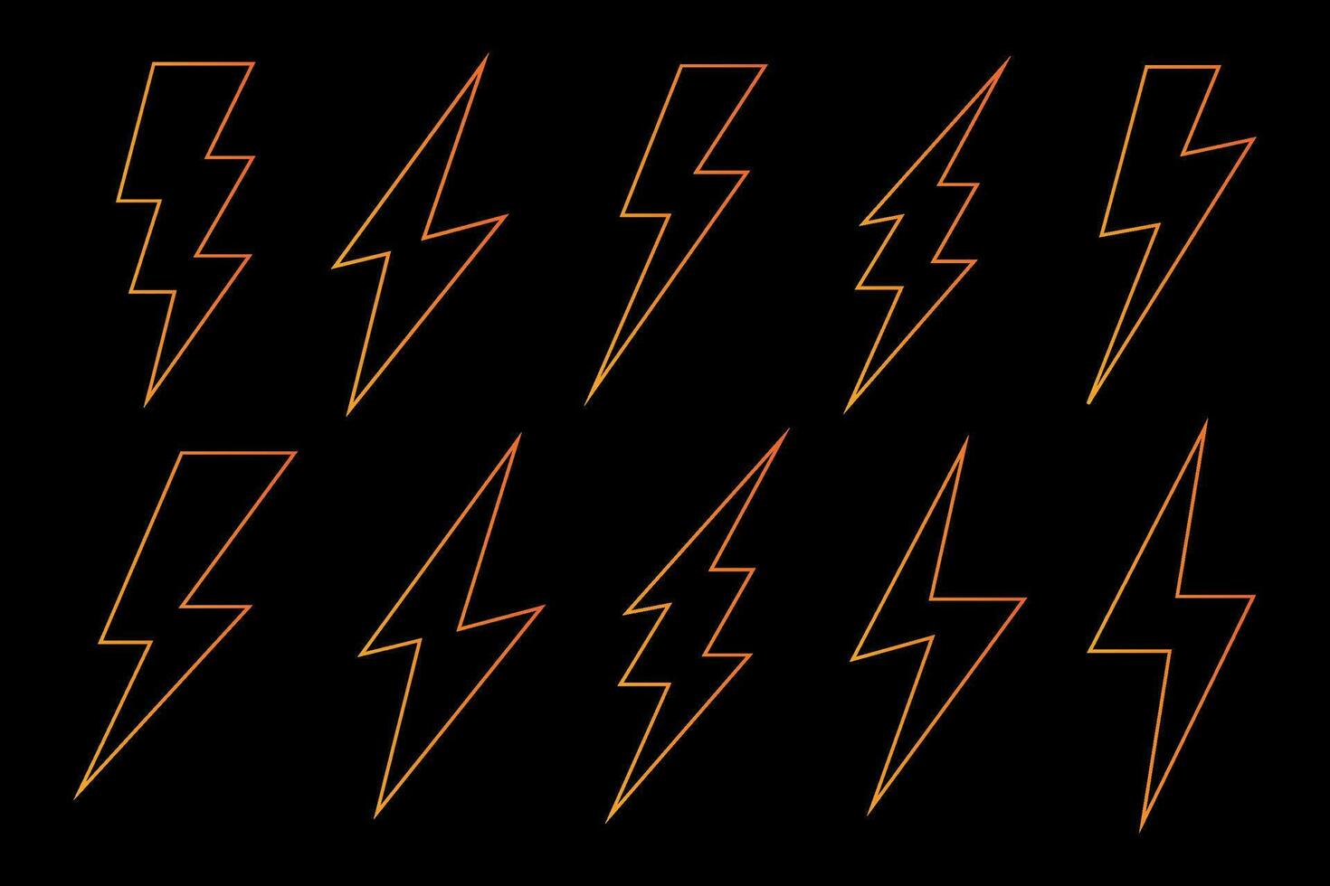 Electricity icon, lightning strike, energy, thunderbolt symbol. vector