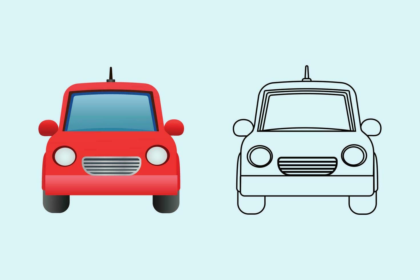 car transportation set icon symbol  art vector illustration