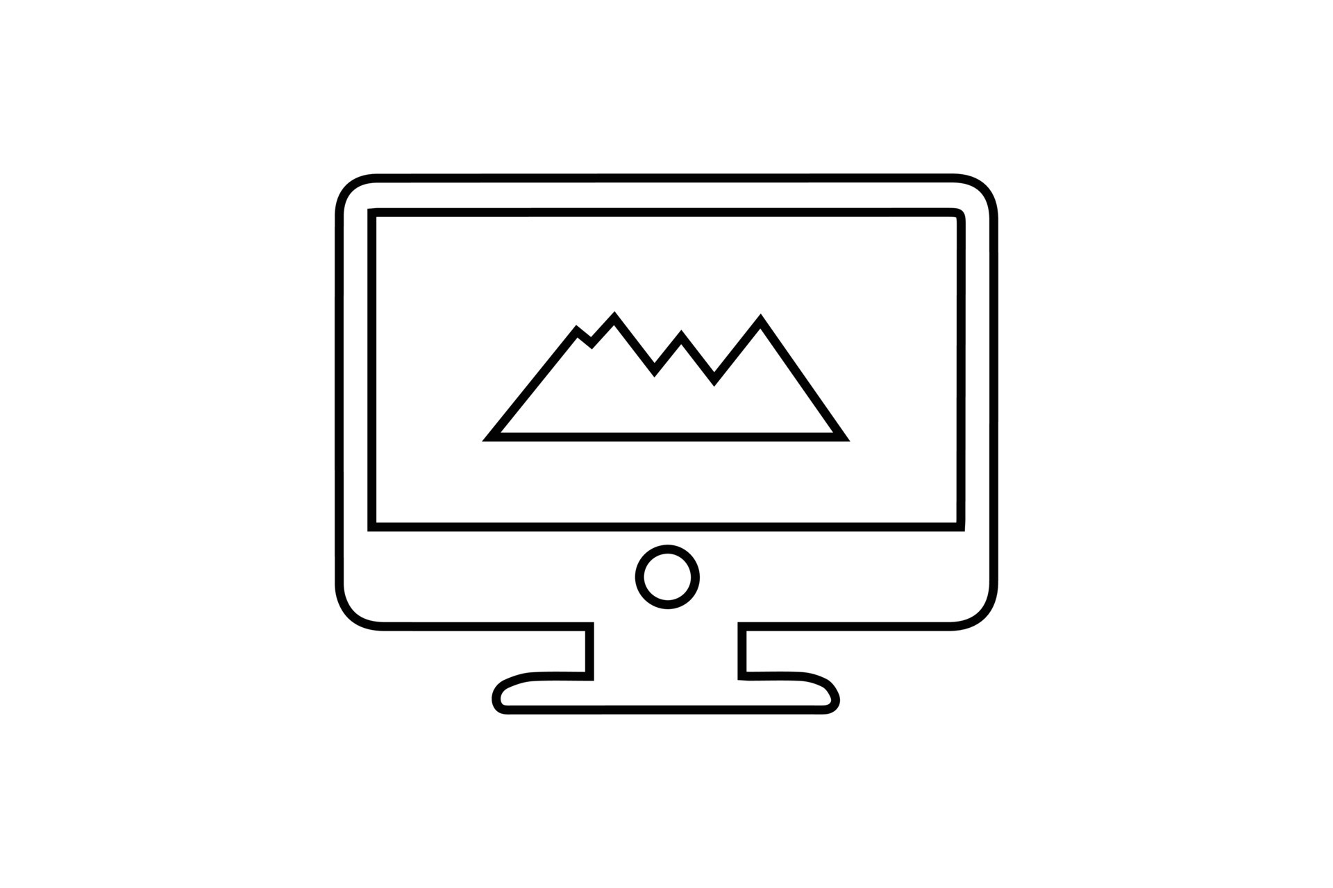 Modern computer Monitor design and line art in vector illustration
