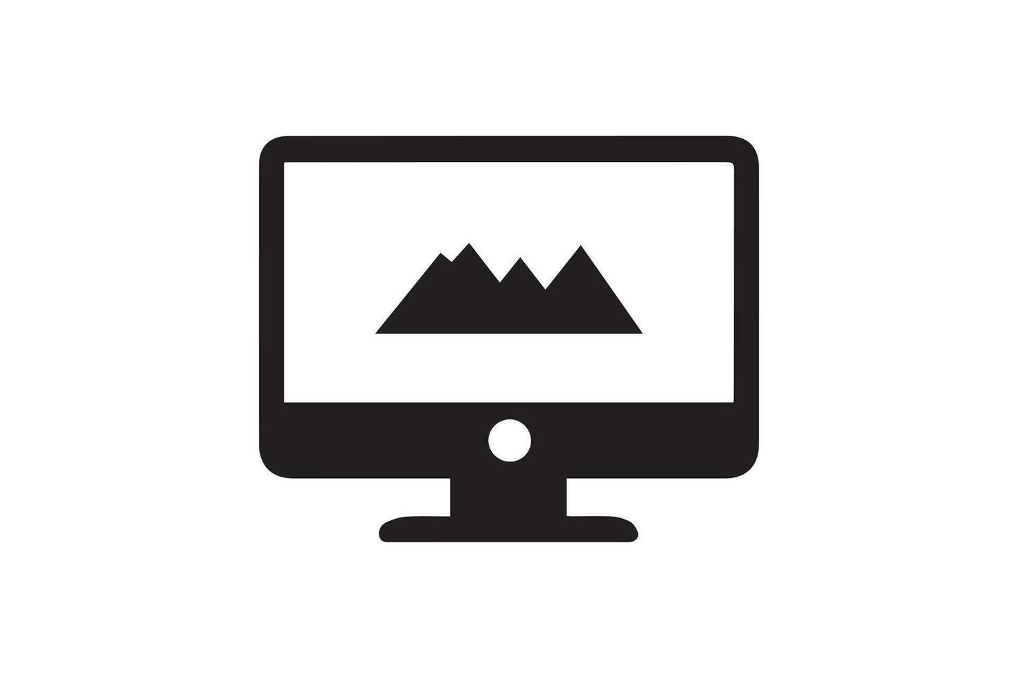 Modern computer Monitor design and line art in vector illustration
