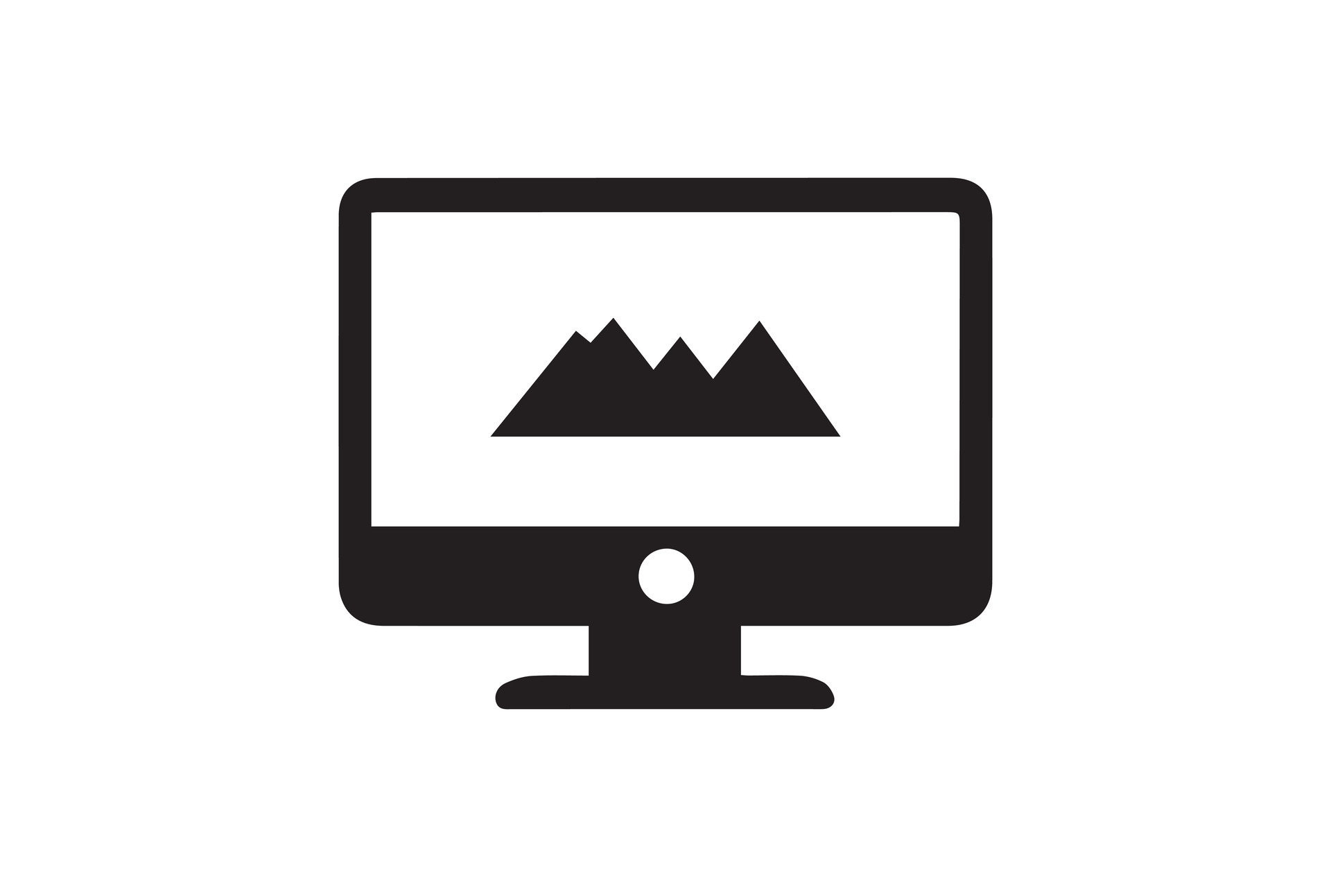 Modern computer Monitor design and line art in vector illustration