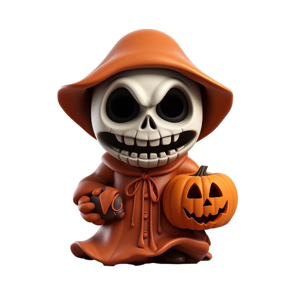 AI generated Halloween pumpkin png isolated on transparent background