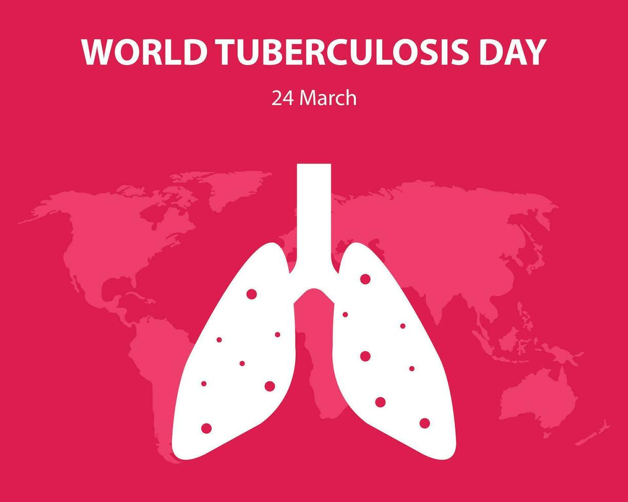 ilustración vector gráfico de silueta de un pulmón Organo infectado con bacterias, demostración un mundo mapa, Perfecto para internacional día, mundo tuberculosis día, celebrar, saludo tarjeta, etc.