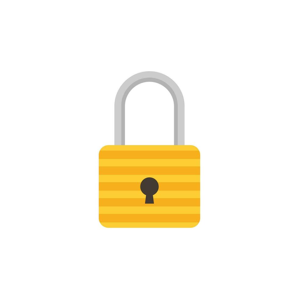 Padlock flat design vector illustration. lock. Security, safety, encryption, protection, privacy concept. vector icon. Cartoon minimal style.