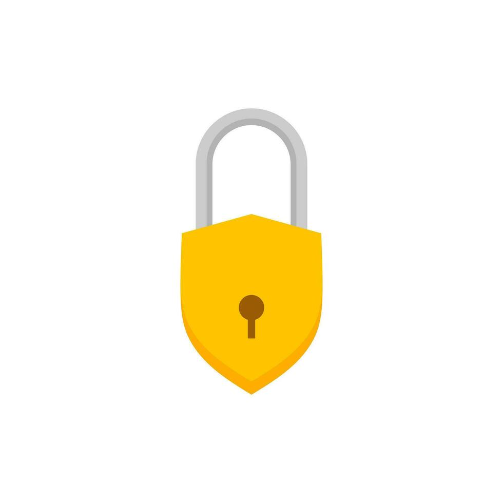 Padlock flat design vector illustration. lock. Security, safety, encryption, protection, privacy concept. vector icon. Cartoon minimal style.
