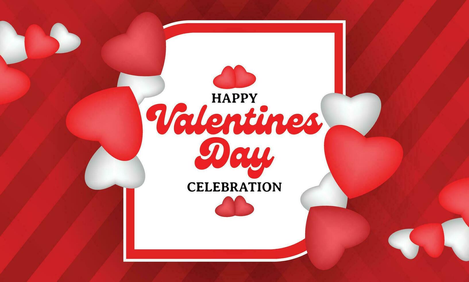 Happy Valentines Day Free Editable Vector Web Banner