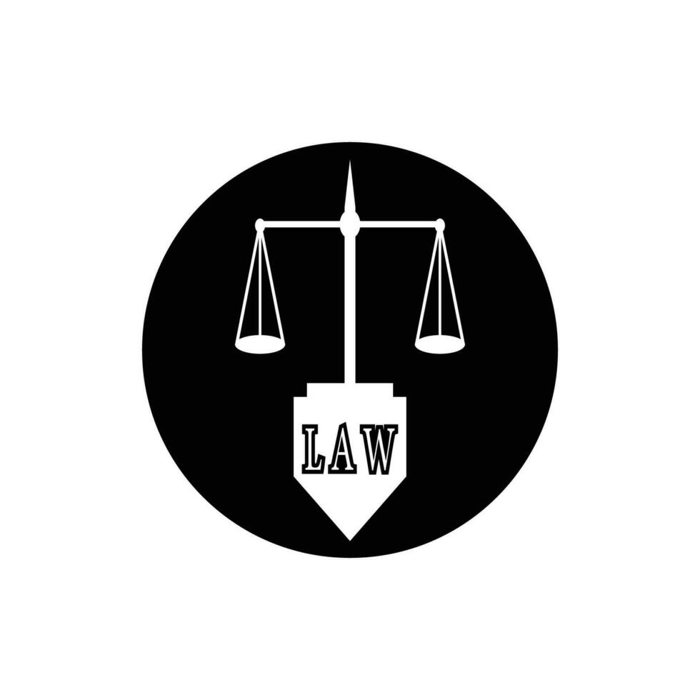 ley y justicia logo vector modelo ilustración