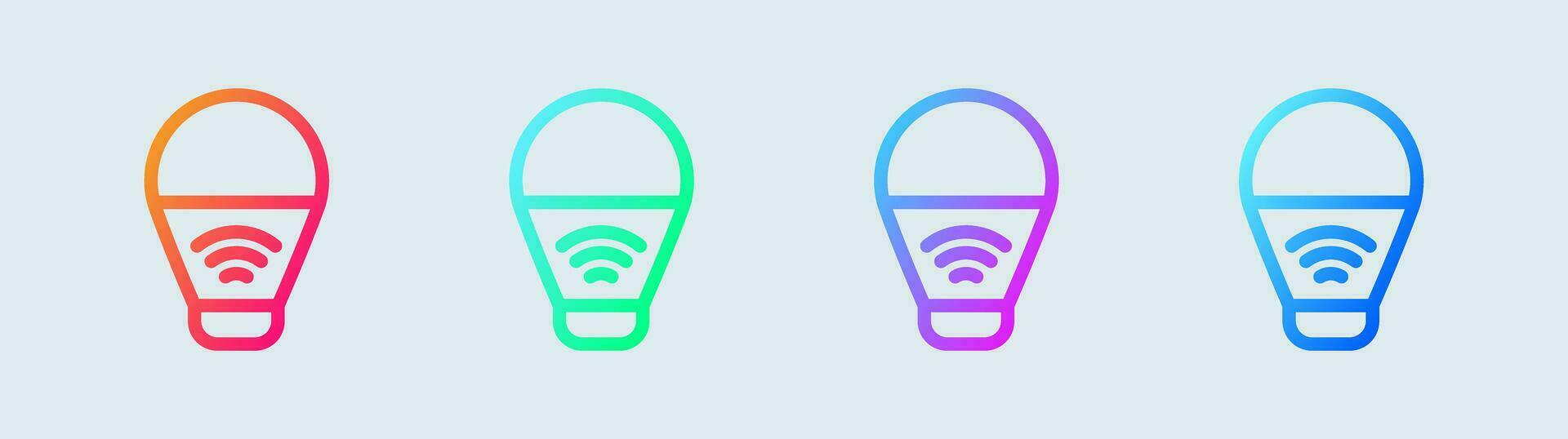 Smart bulb line icon in gradient colors. Innovation signs vector illustration.
