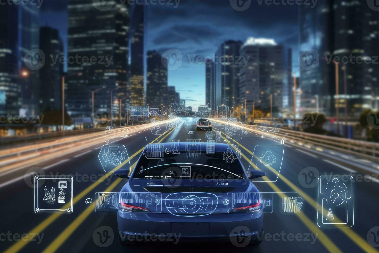 AI generated Modern smart car technology photo