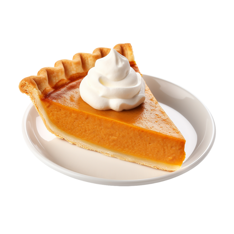AI generated Pumpkin Pie Slice on transparent background PNG image